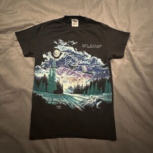 Vintage Tultex T-Shirt MT Evans Colorado Mens Small Graphic Print Nature 00s 90s